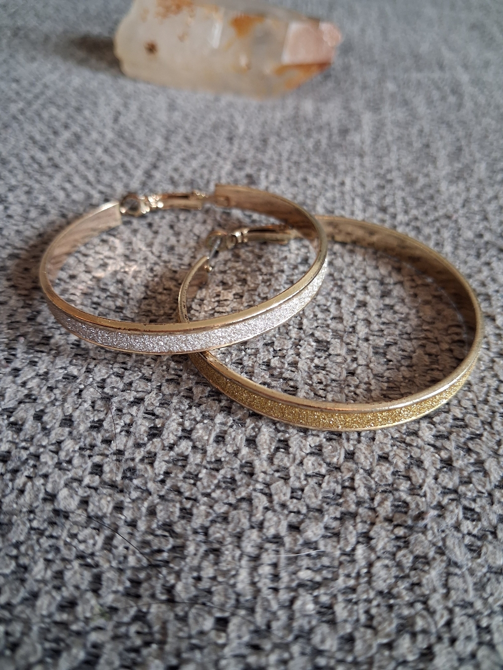 Gold and Silver Sparkle Hoop Earrings - Women Jewelry